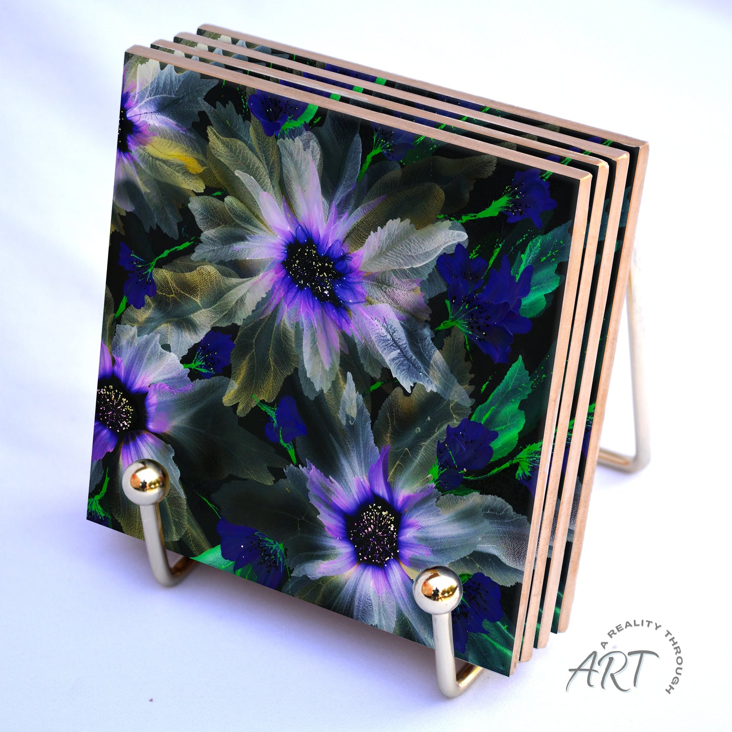 Purple Glory 4"x4" Ceramic Coasters