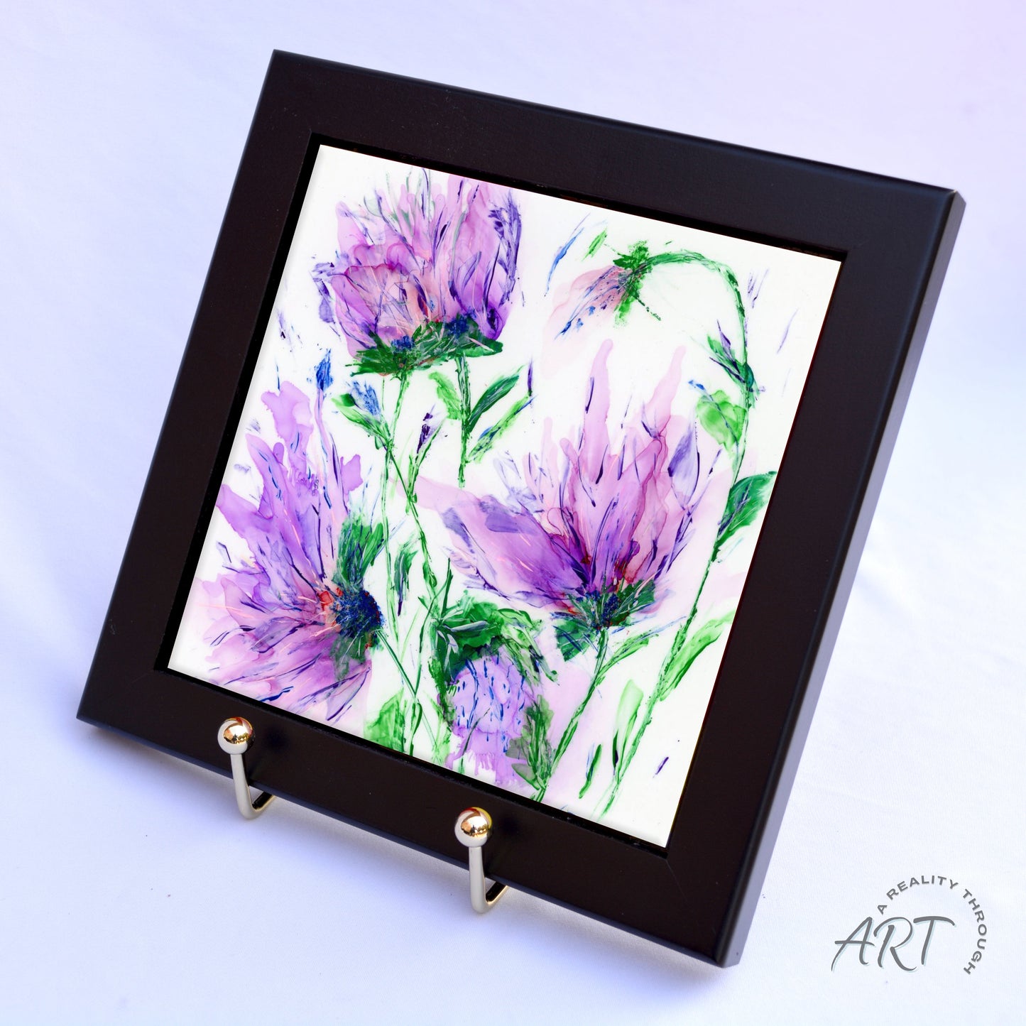 Purple Rain 6"x6" Framed (Black)
