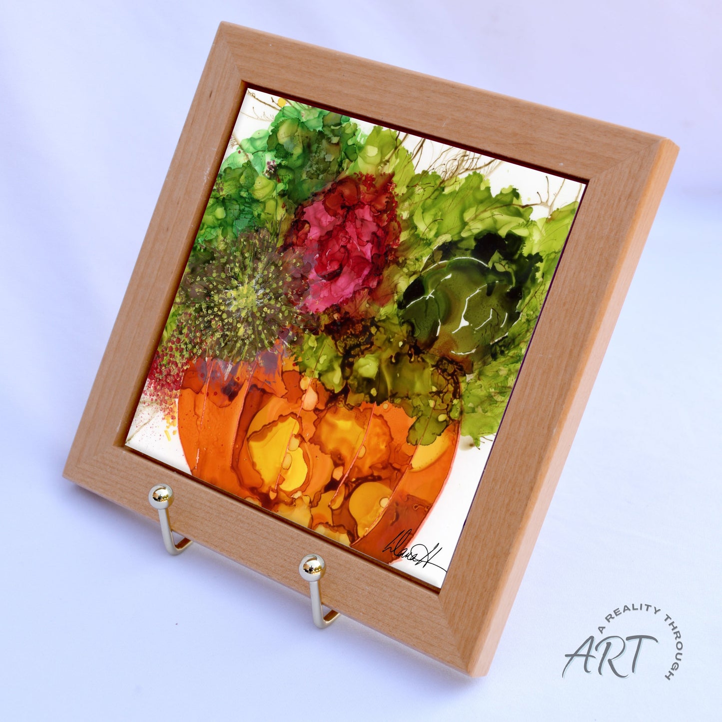 Pumpkin 6"x6" Framed (Light Brown)