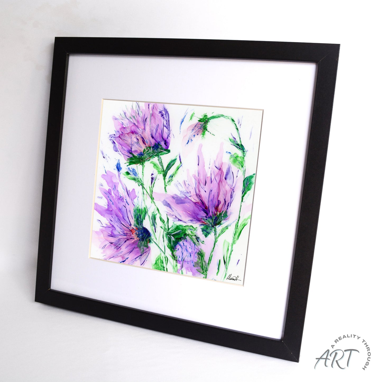 Purple Rain 12"x12" Art Print (Black Frame)
