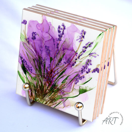 Lavender 4"x4" Coasters