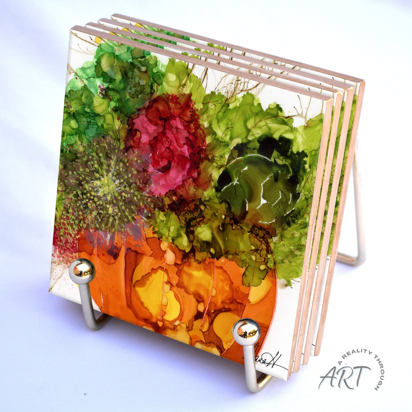 Pumpkin 4"x4" Ceramic Coasters