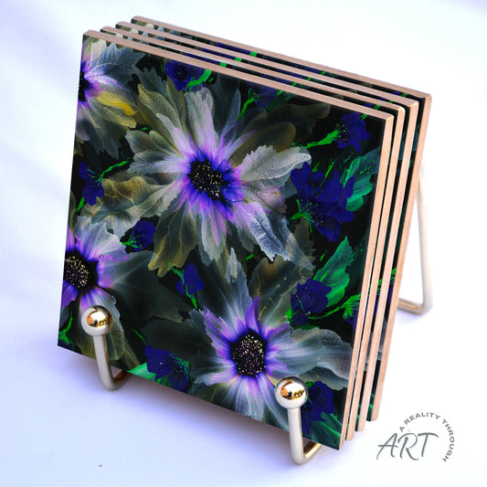 Purple Glory 4"x4" Ceramic Coasters