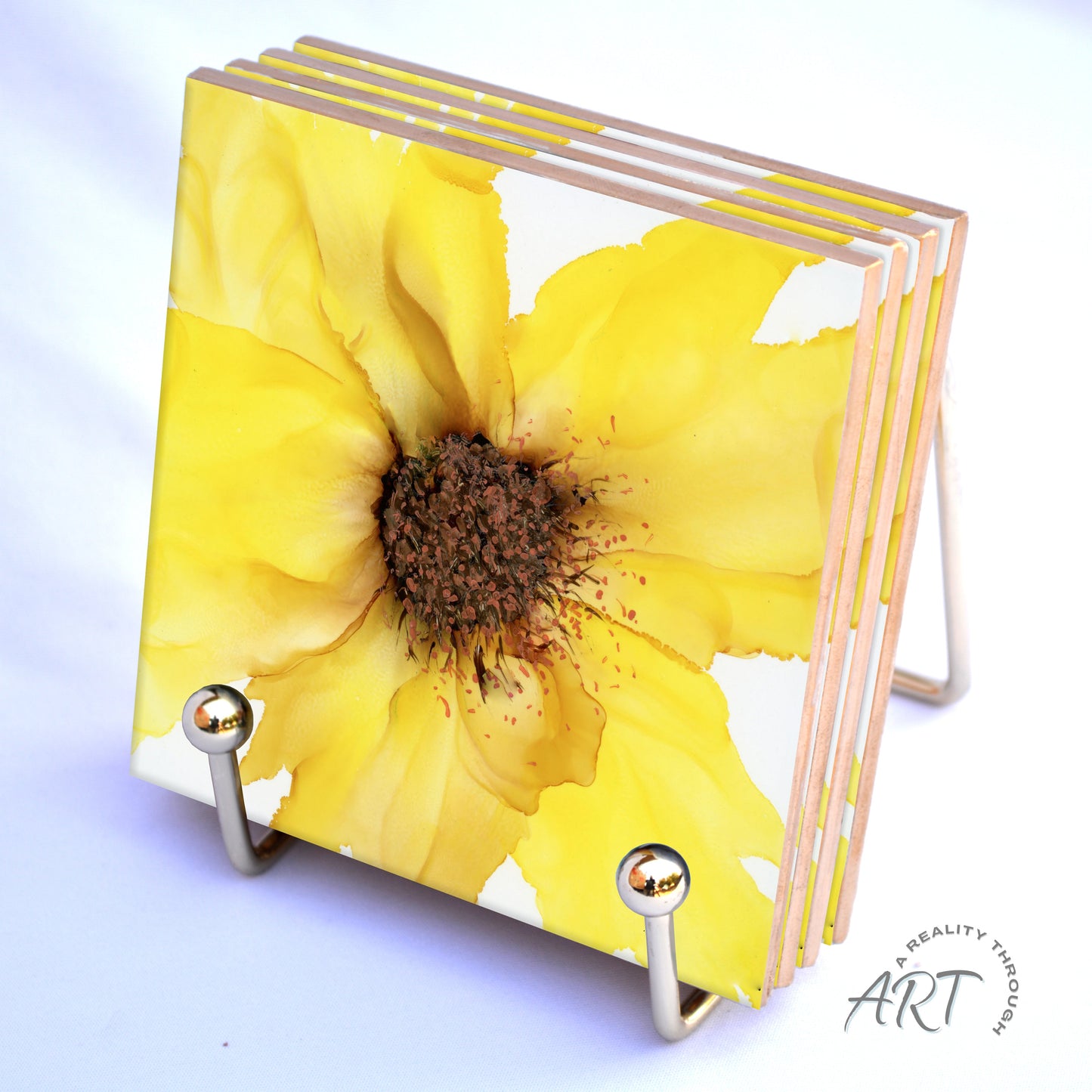 Sunflower 4"x4" Ceramic Coasters