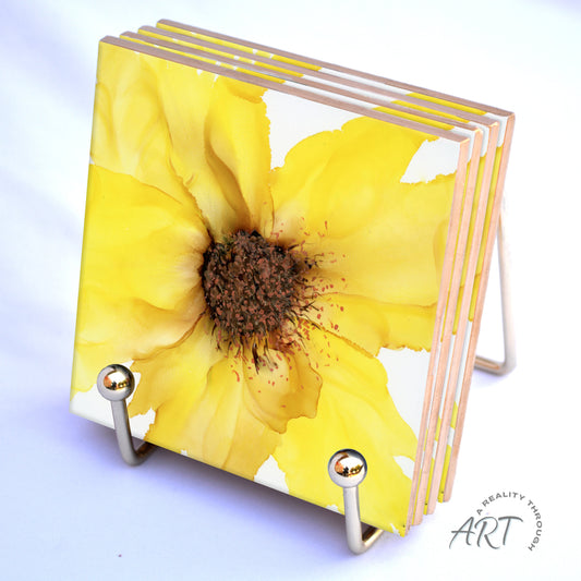 Sunflower 4"x4" Ceramic Coasters