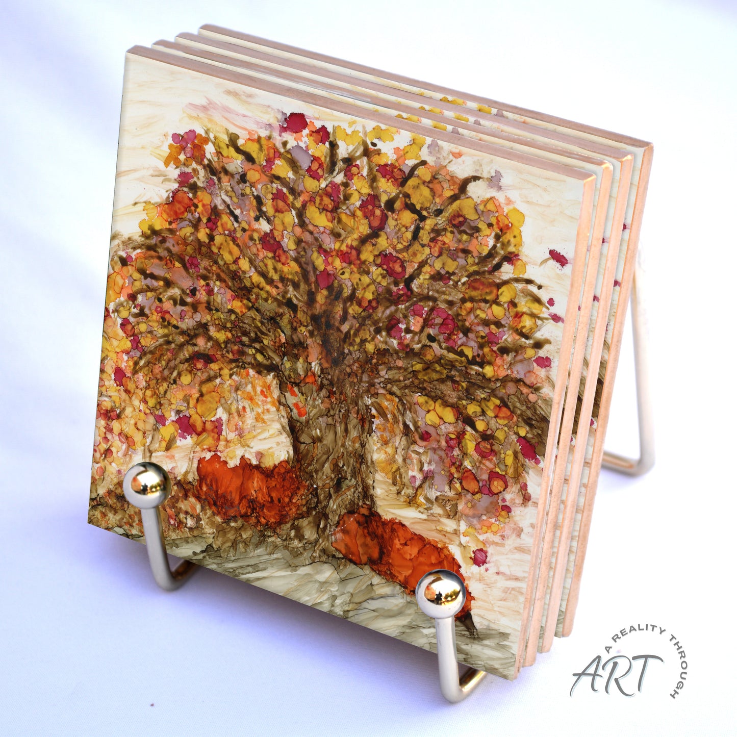 Willow 4"x4" Ceramic Coasters