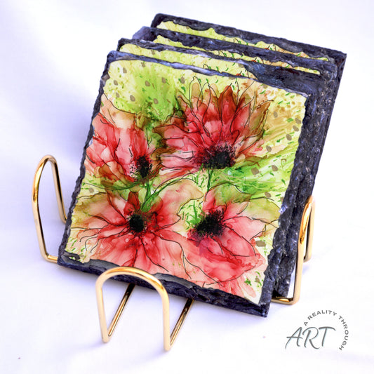 Abby 4"x4" Square Slate Coasters