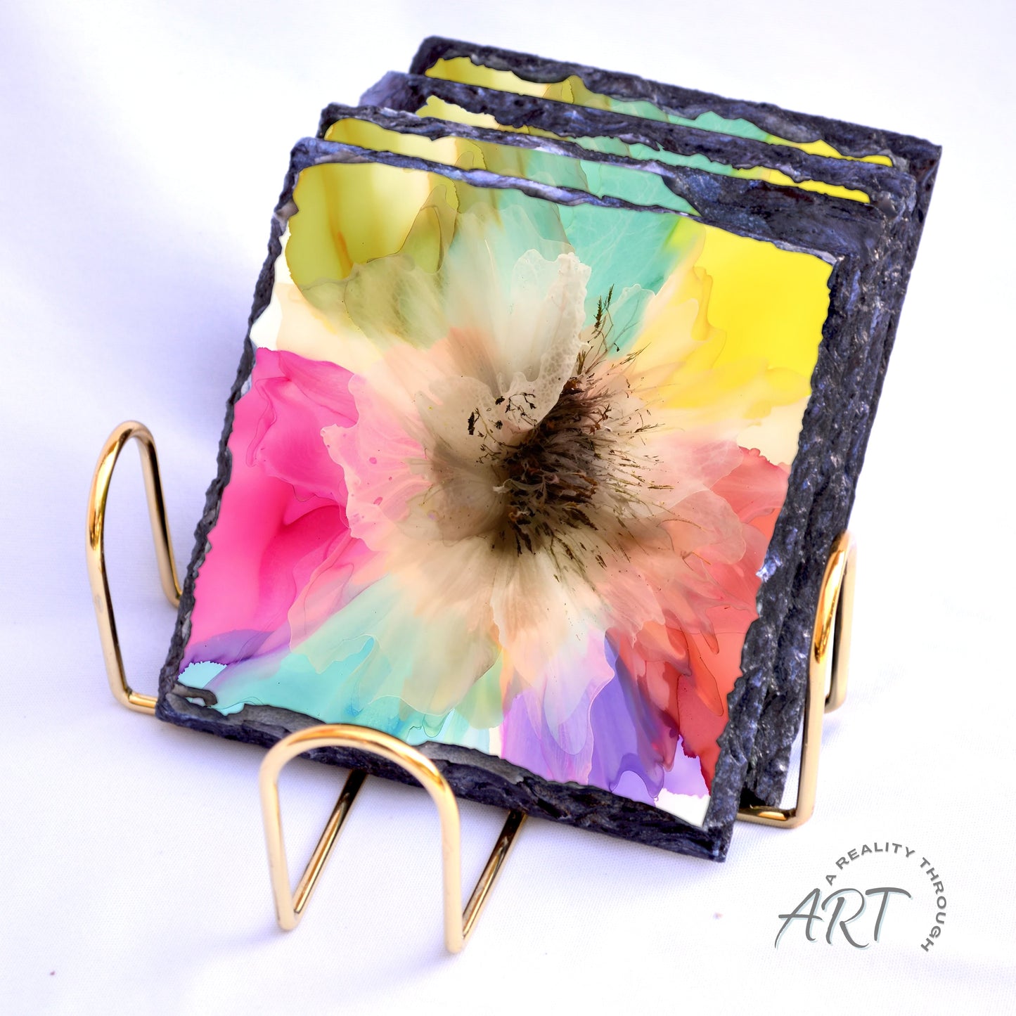 Carnival 4"x4" Square Slate Coasters