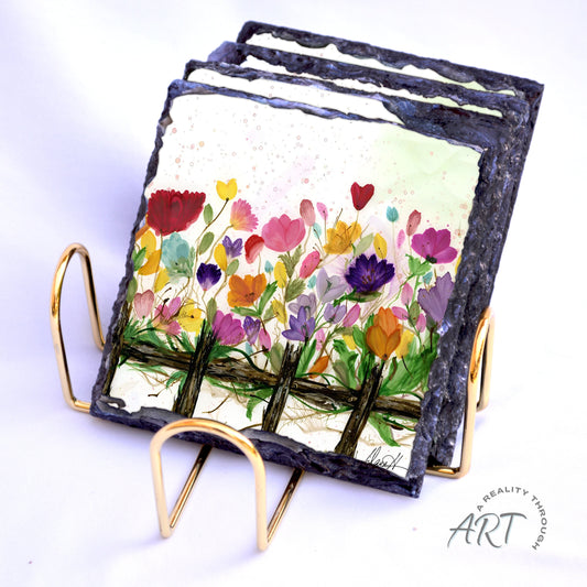 Friends 4"x4" Square Slate Coasters