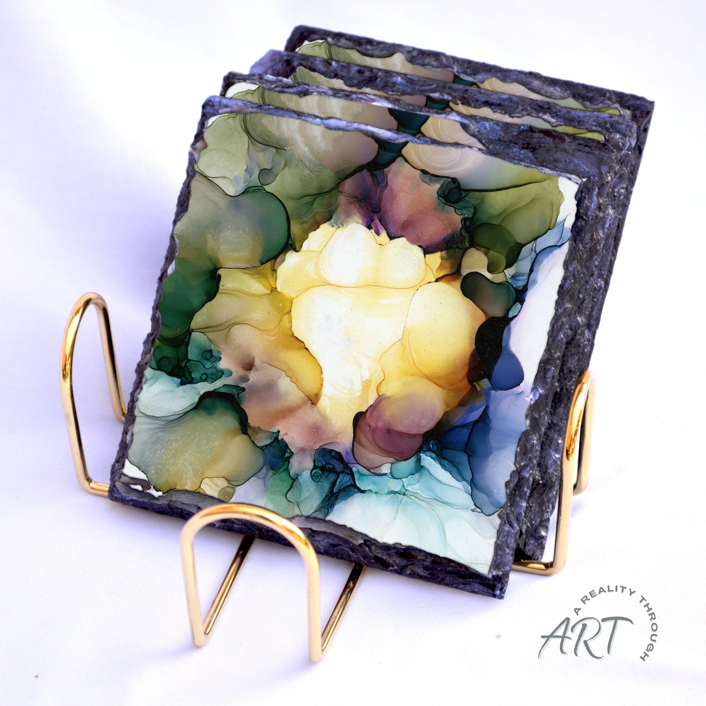 Kate 4"x4" Square Slate Coasters