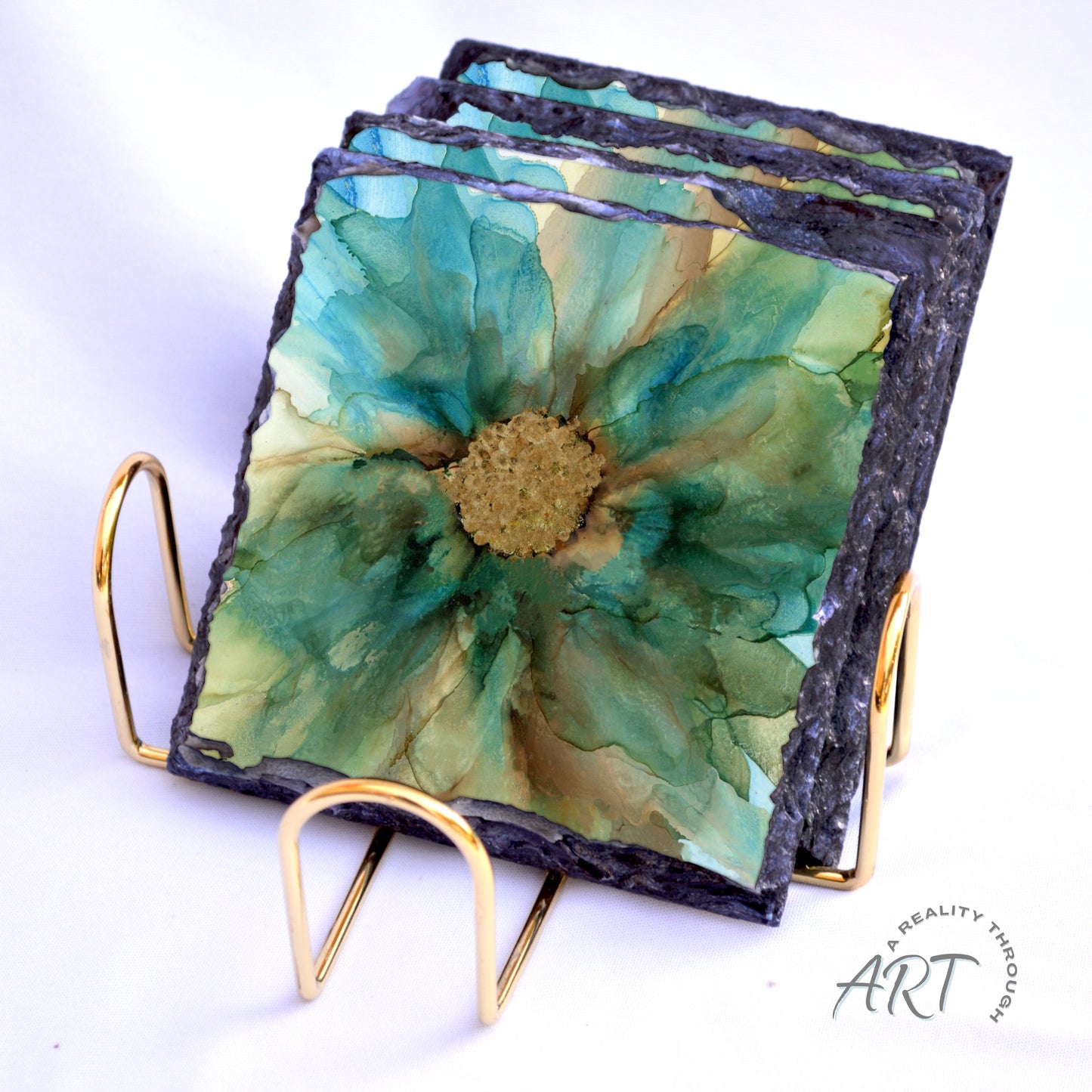 Mermaid 4"x4" Square Slate Coasters