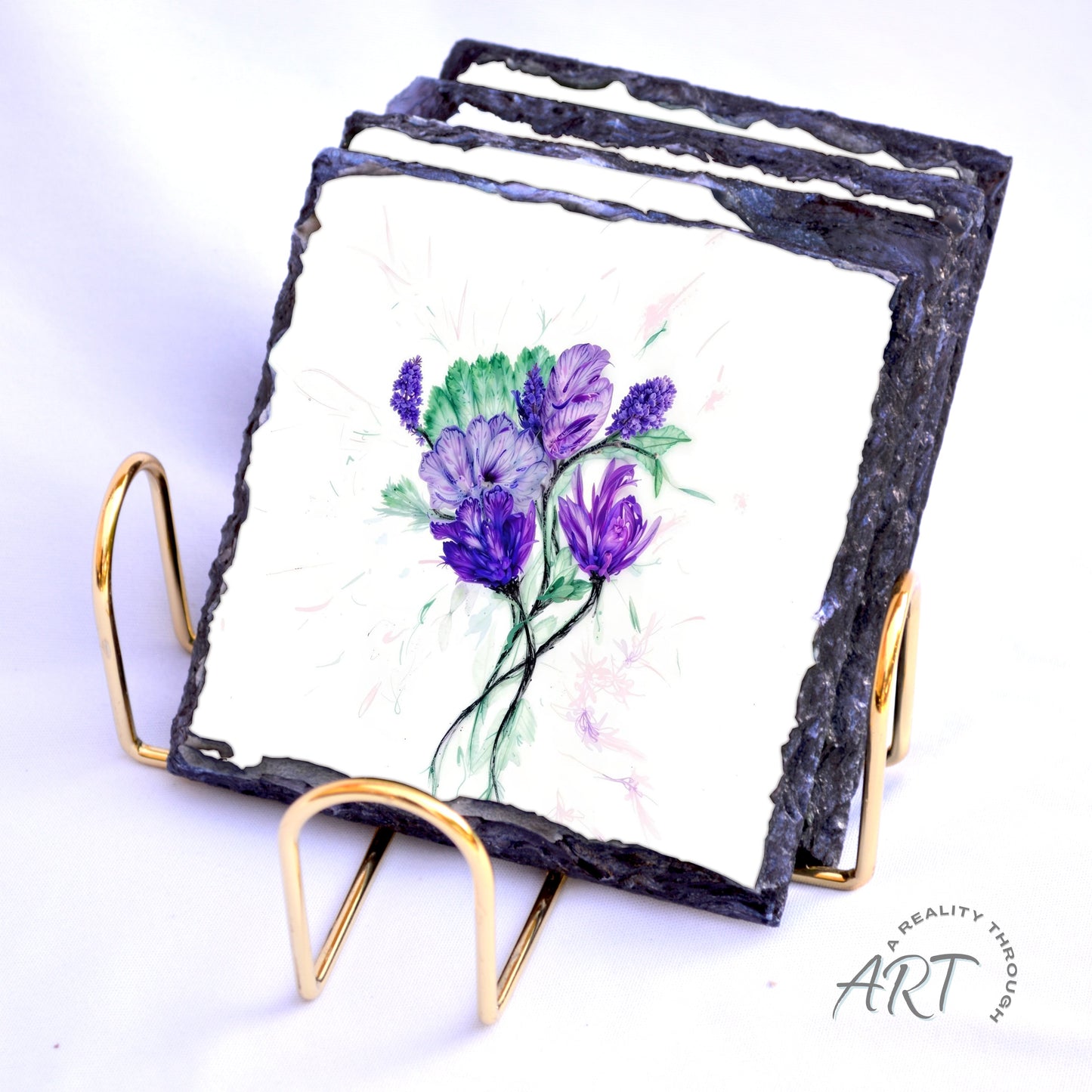 Simple Power 4"x4" Square Slate Coasters