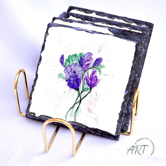 Simple Power 4"x4" Square Slate Coasters