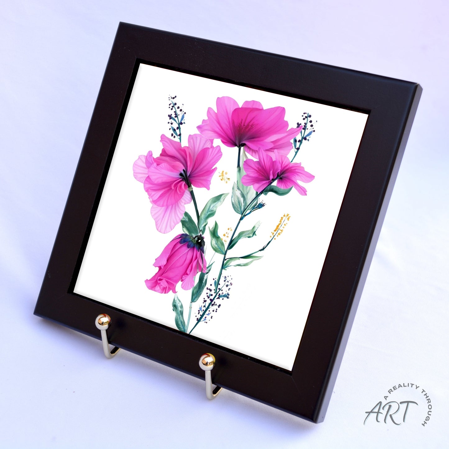 Pretty In Pink 6"x6" Framed (Black)