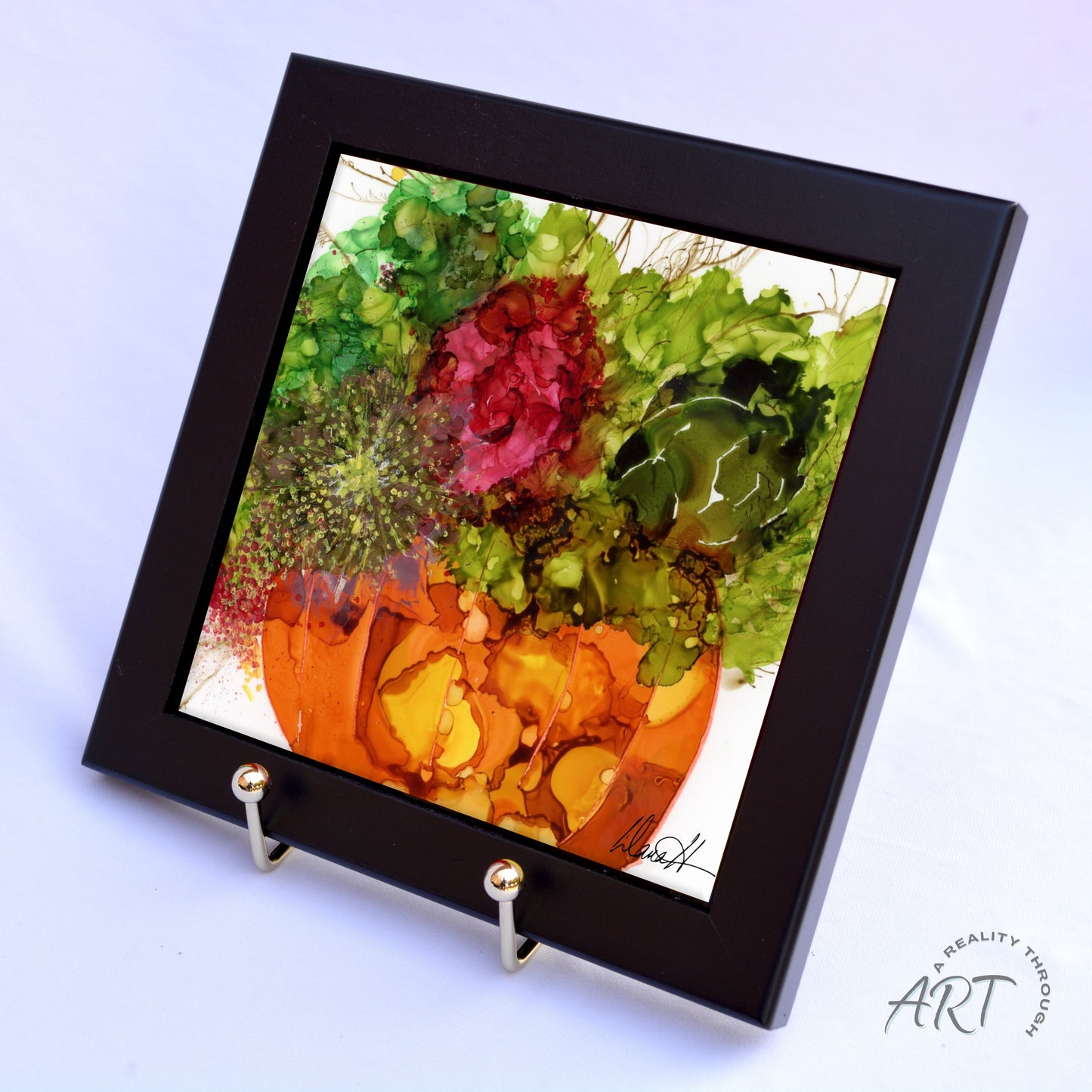 Pumpkin 6"x6" Framed (Black)