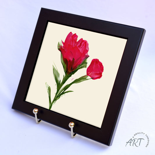 Rose 6"x6" Framed (Black)