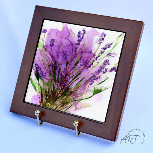 Lavender 6"x6" Framed (Brown)