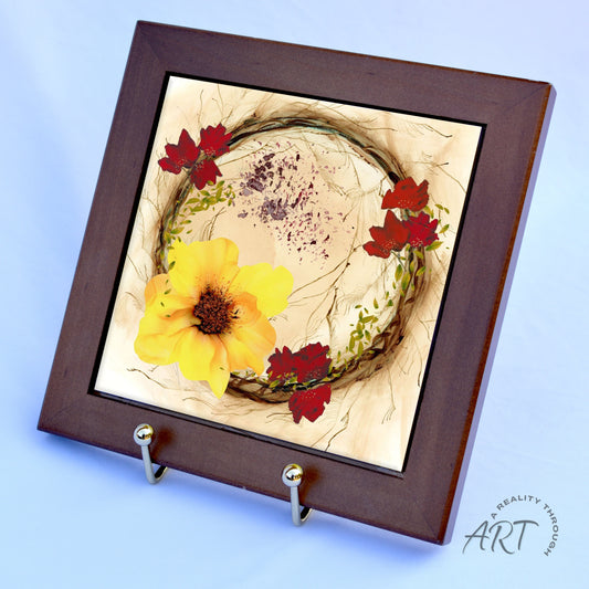 Yellow Fall 6"x6" Framed (Brown)