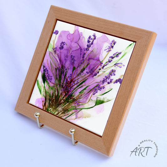 Lavender 6"x6" Framed (Light Brown)
