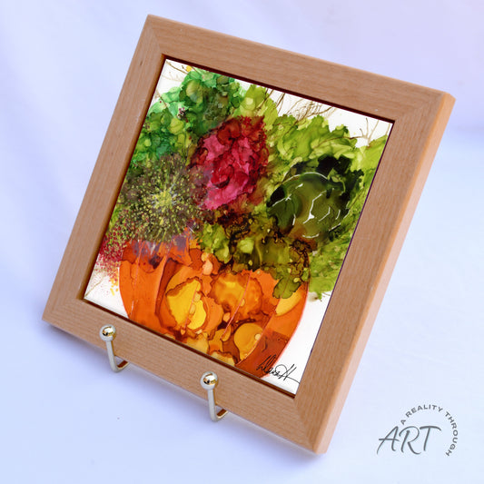 Pumpkin 6"x6" Framed (Light Brown)