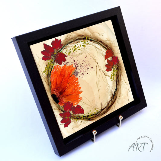 Orange Fall 8"x8" Framed (Black)