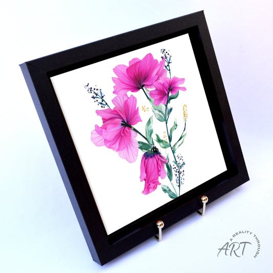 Pretty In Pink 8"x8" Framed (Black)