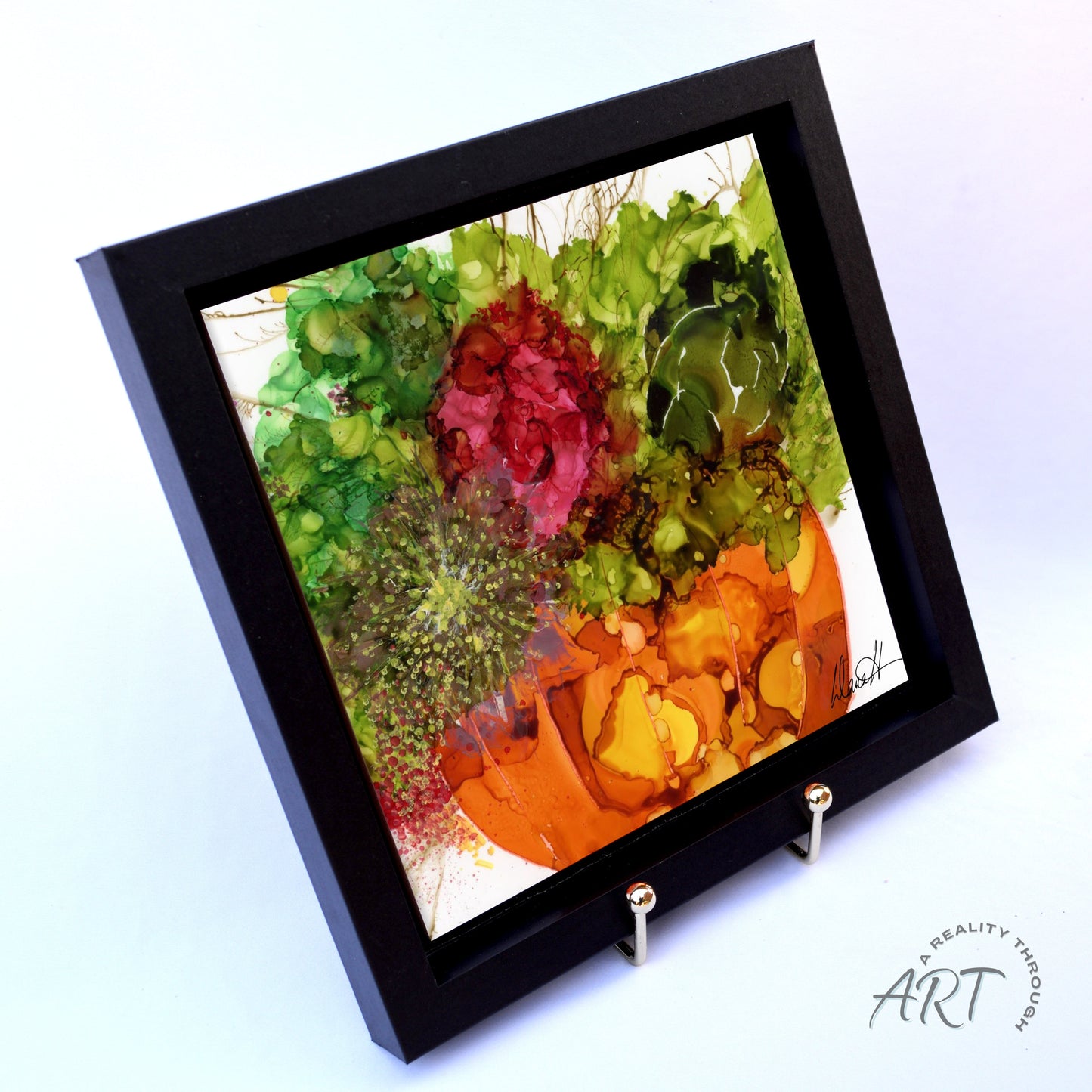 Pumpkin 8"x8" Framed (Black)
