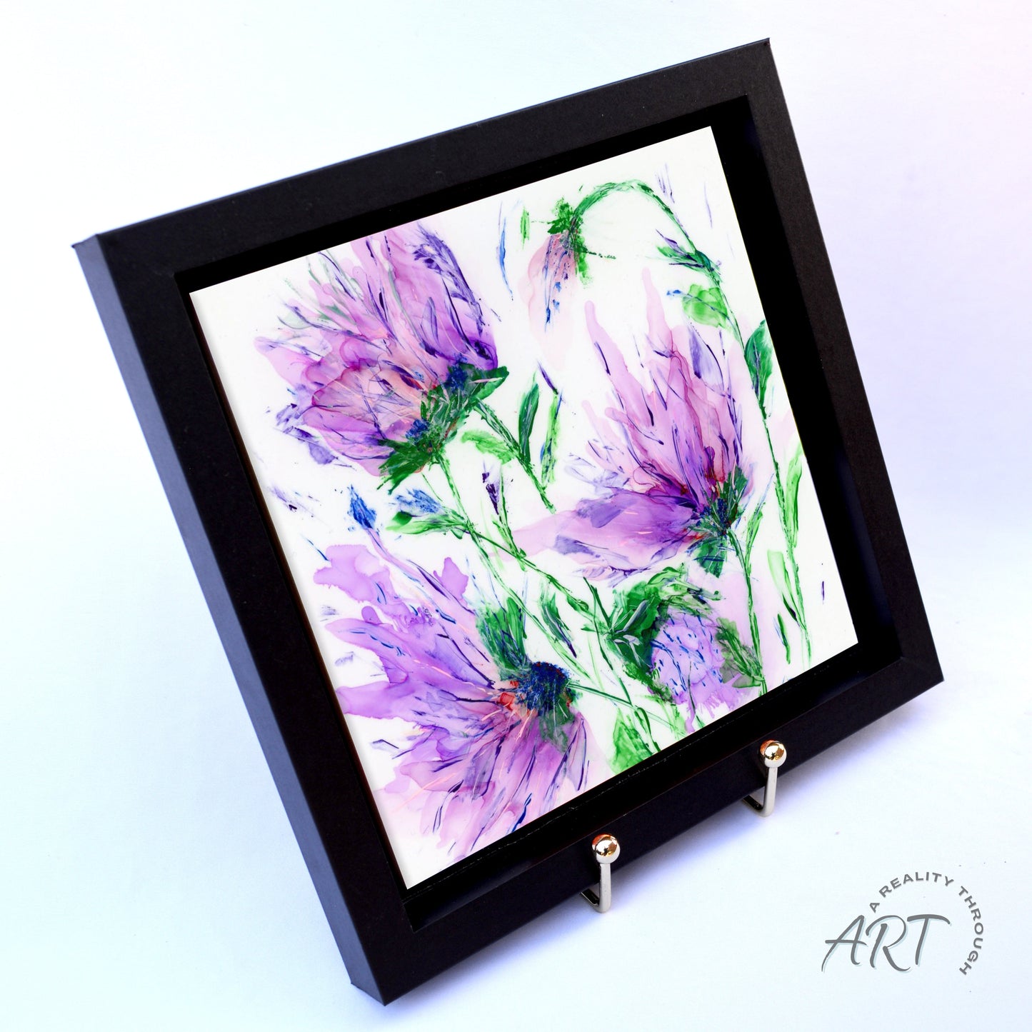 Purple Rain 8"x8" Framed (Black)