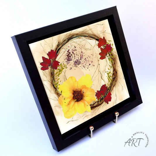 Yellow Fall 8"x8" Framed