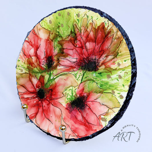 Abby 8" Round Slate Trivet