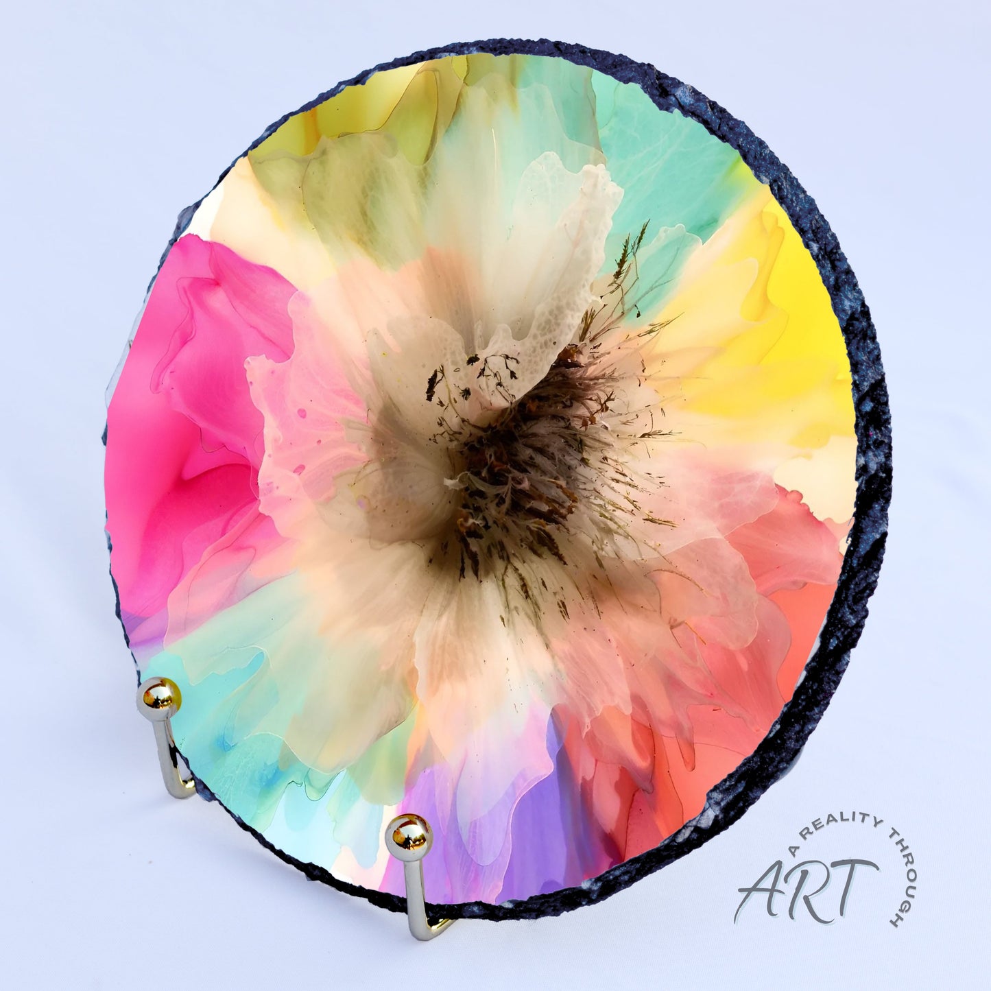 Carnival 8" Round Slate Trivet