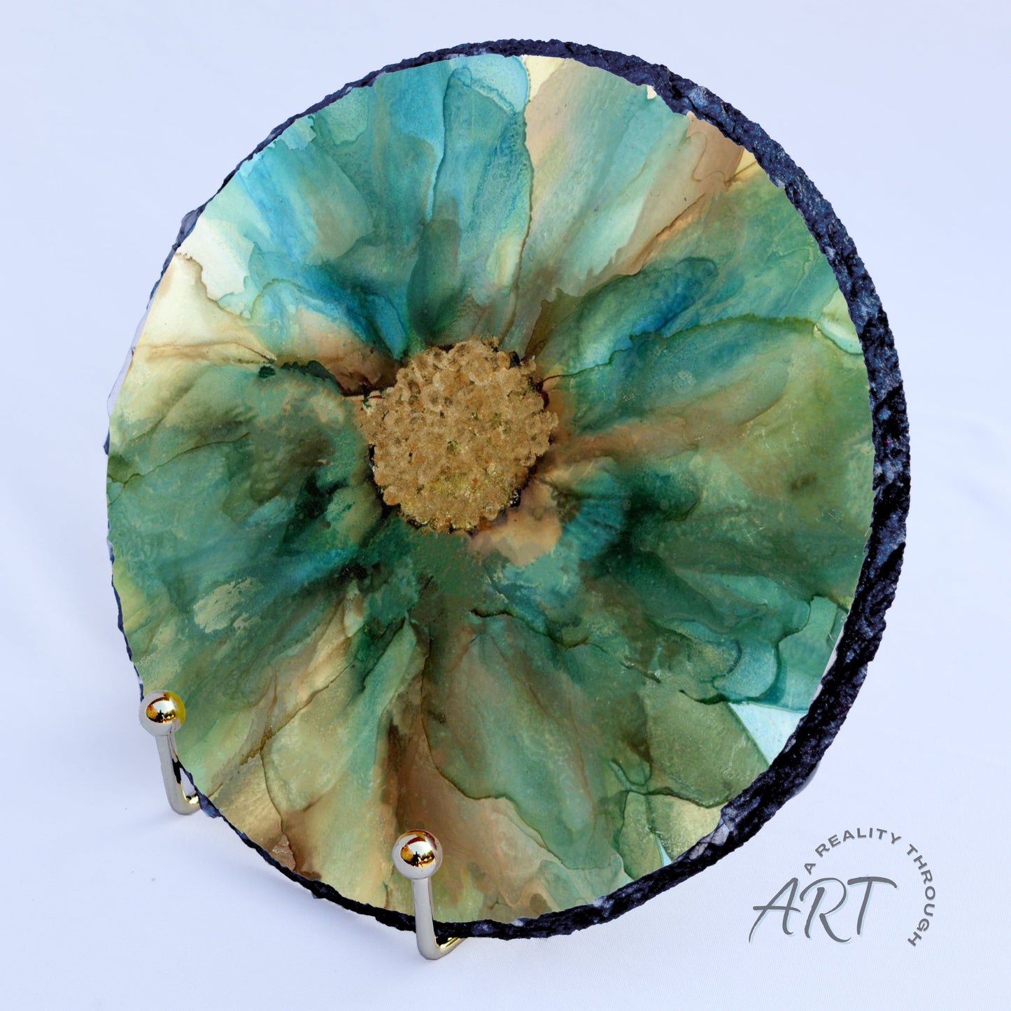 Mermaid 8" Round Slate Trivet