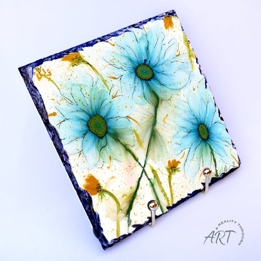 Bluey 8"x8" Square Slate Trivet