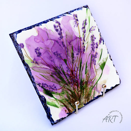 Lavender 8"x8" Slate Trivet