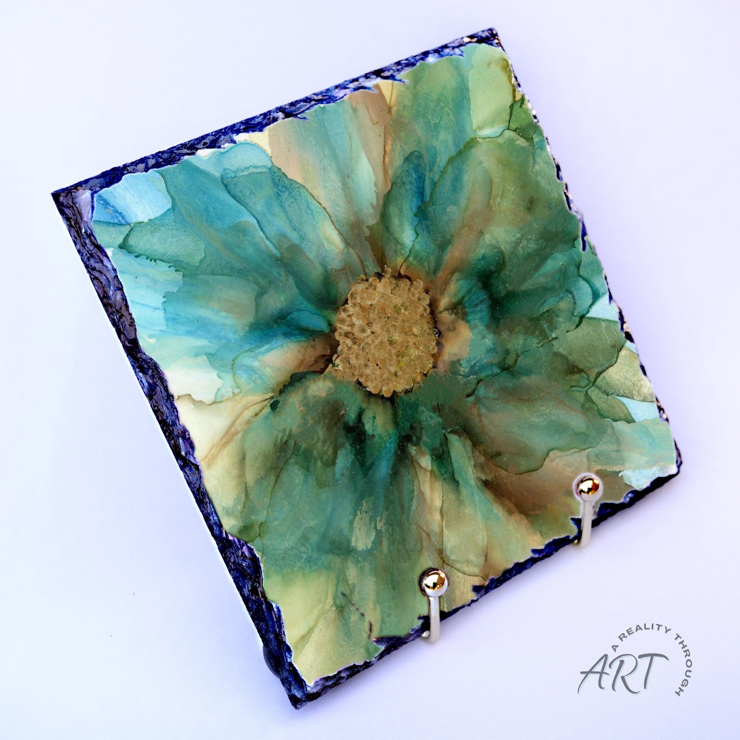 Mermaid 8"x8" Square Slate Trivet