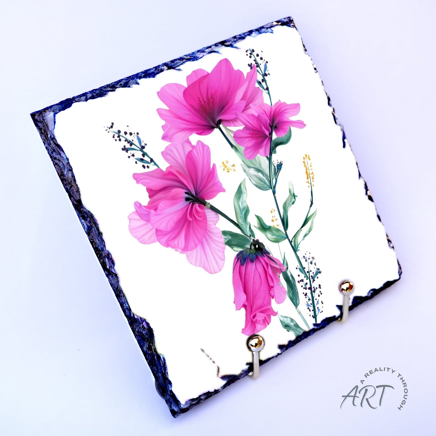 Pretty In Pink 8"x8" Square Slate Trivet