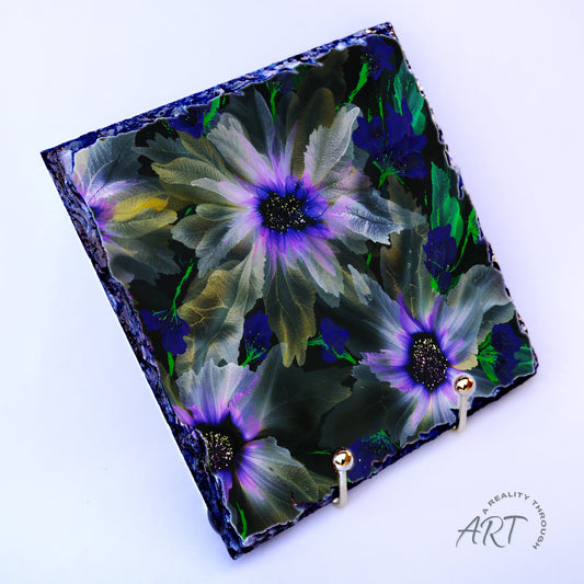 Purple Glory 8"x8" Square Slate Trivet