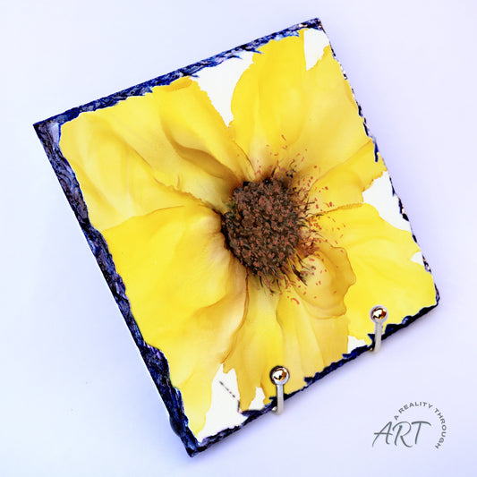 Sunflower 8"x8" Square Slate Trivet