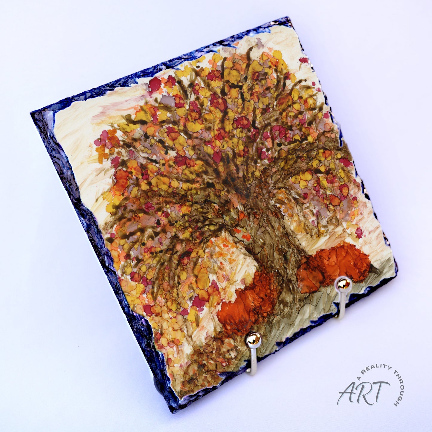 Willow 8"x8" Square Slate Trivet