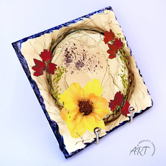 Yellow Fall 8"x8" Slate Trivet