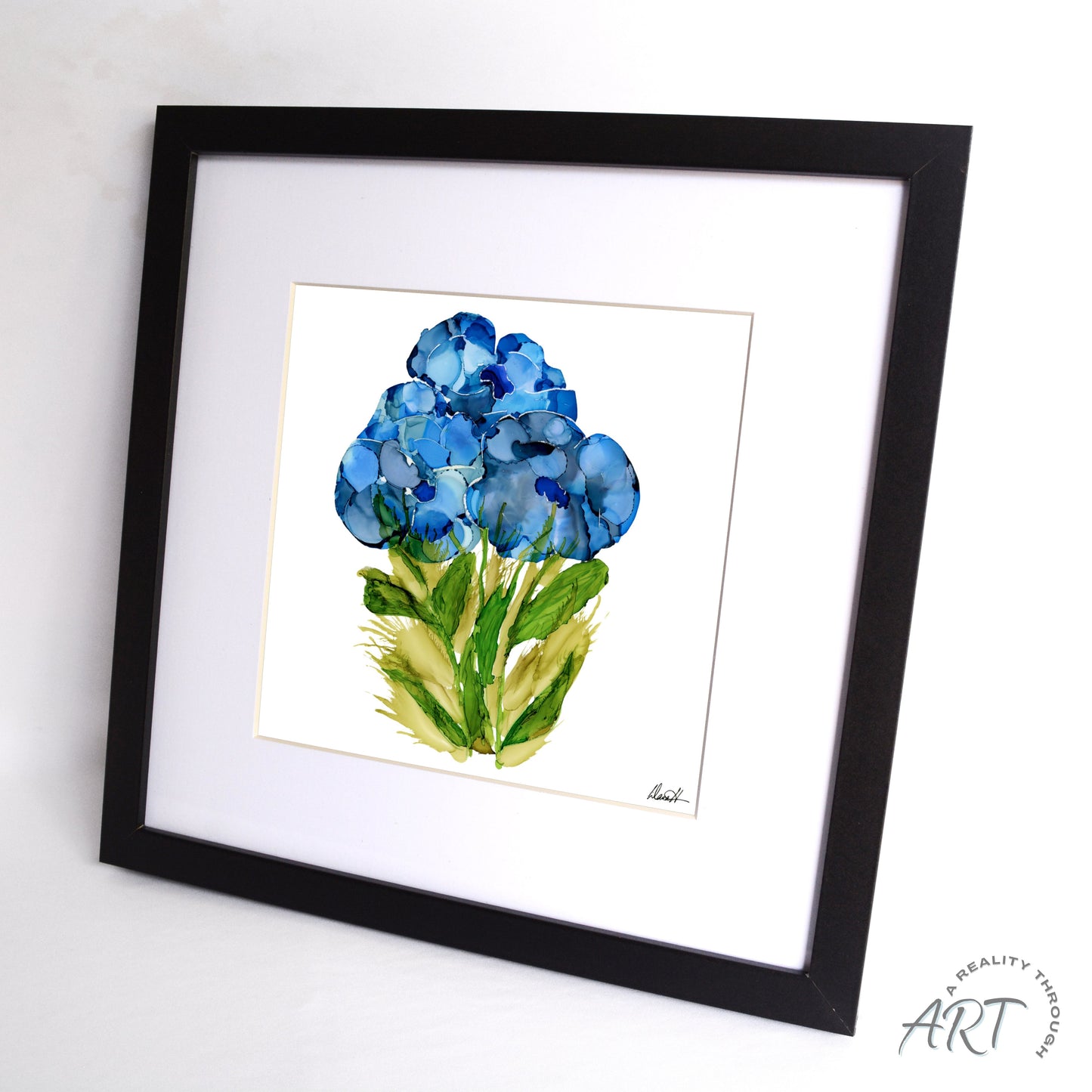 Bluebonnet 12"x12" Art Print (Black Frame)