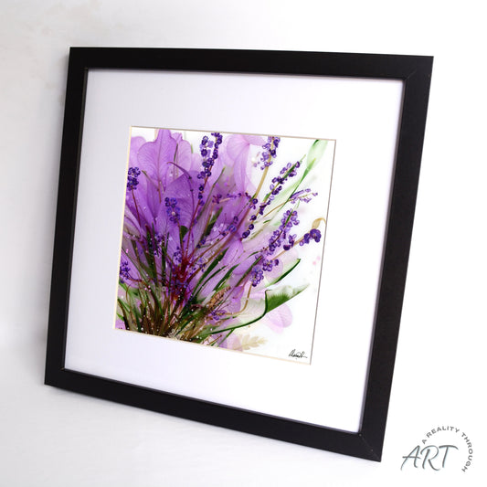 Lavender 12"x12" Art Print (Black Frame)