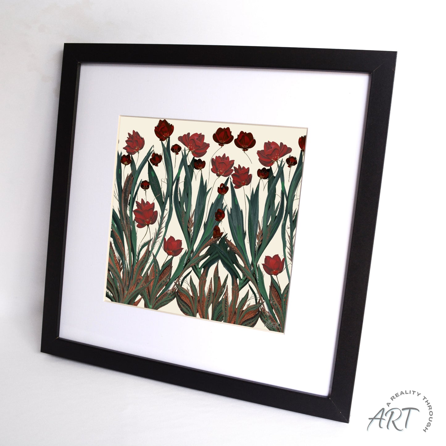 Poppy 12"x12" Art Print (Black Frame)