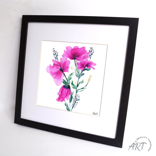 Pretty In Pink 12"x12" Art Print (Black Frame)