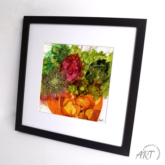 Pumpkin 12"x12" Art Print (Black Frame)