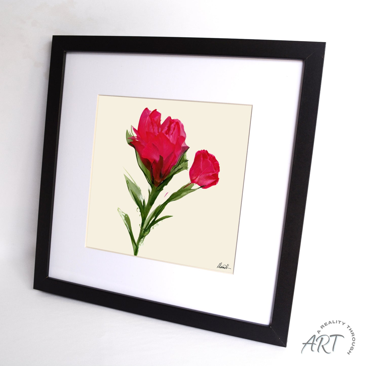 Rose 12"x12" Art Print (Black Frame)