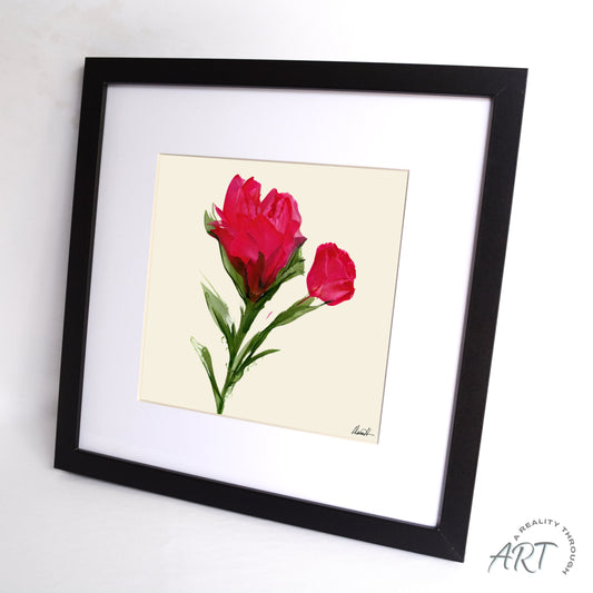 Rose 12"x12" Art Print (Black Frame)