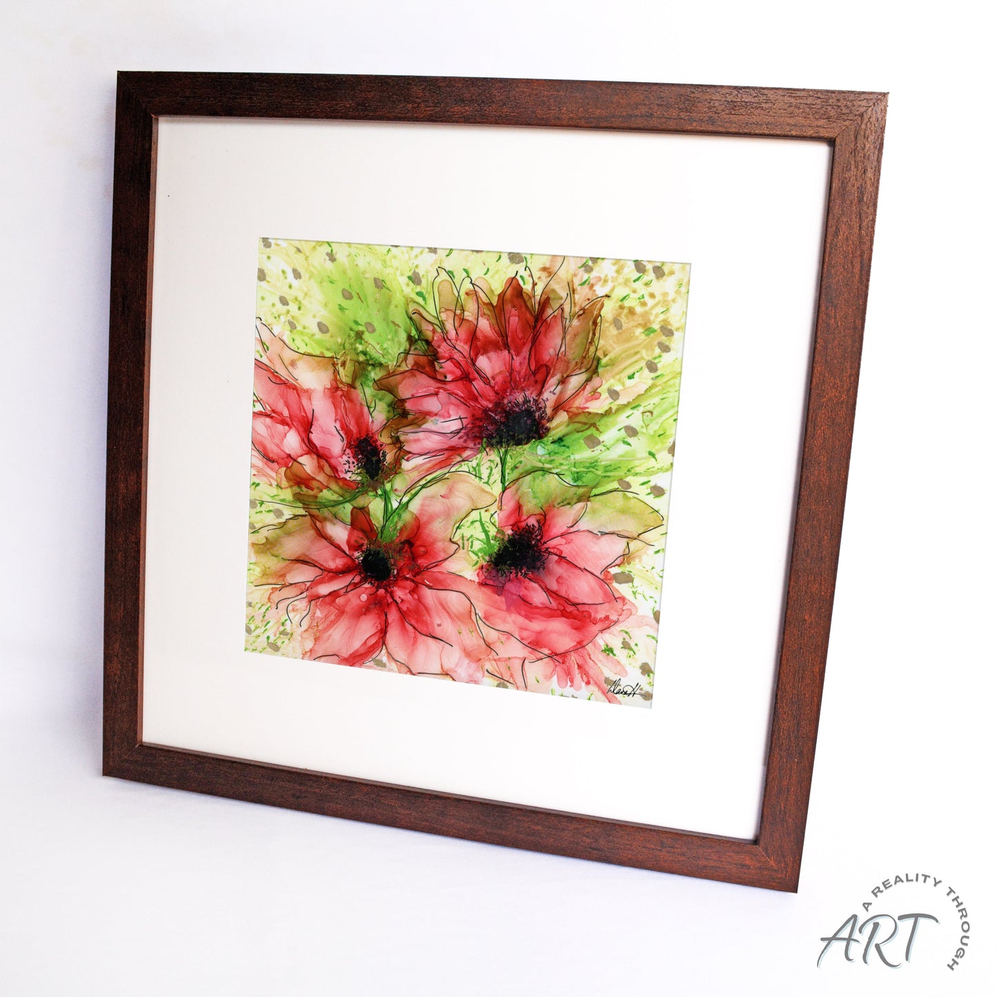 Abby 12"x12" Art Print (Brown Frame)