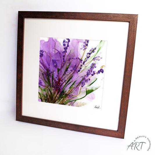 Lavender 12"x12" Art Print (Walnut Frame)