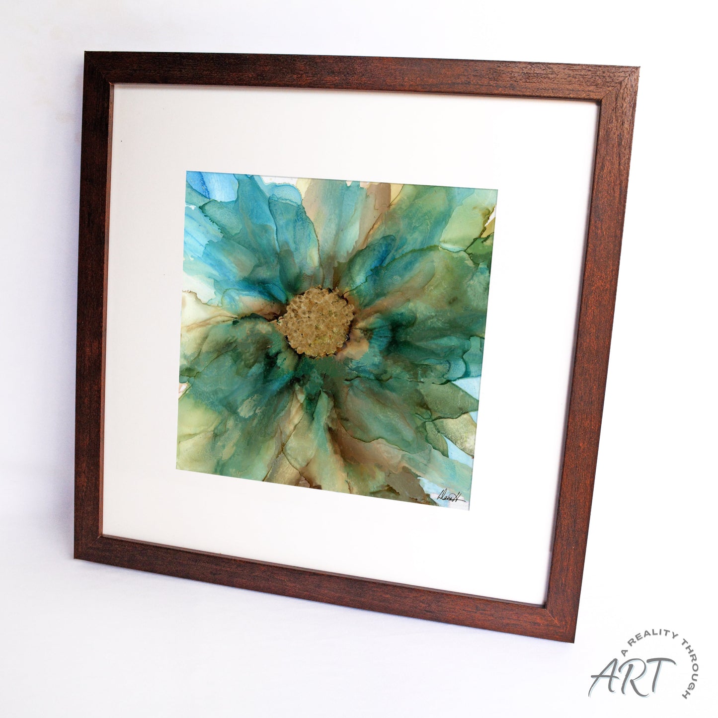 Mermaid 12"x12" Art Print (Walnut Frame)